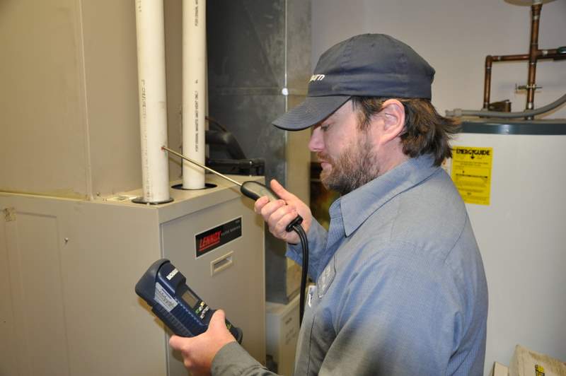 Joe Behr employee working on HVAC systems in Mansfield, Ohio